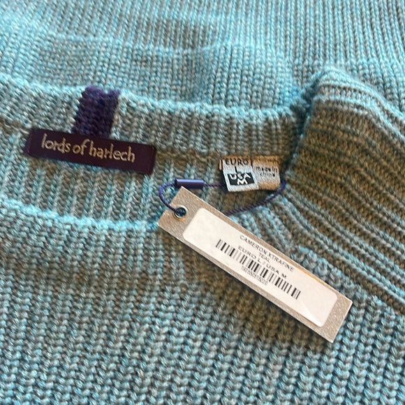 lords of harlech - NWT Cameron xtrafine teal 95% wool pullover - size M - Picture 5 of 6